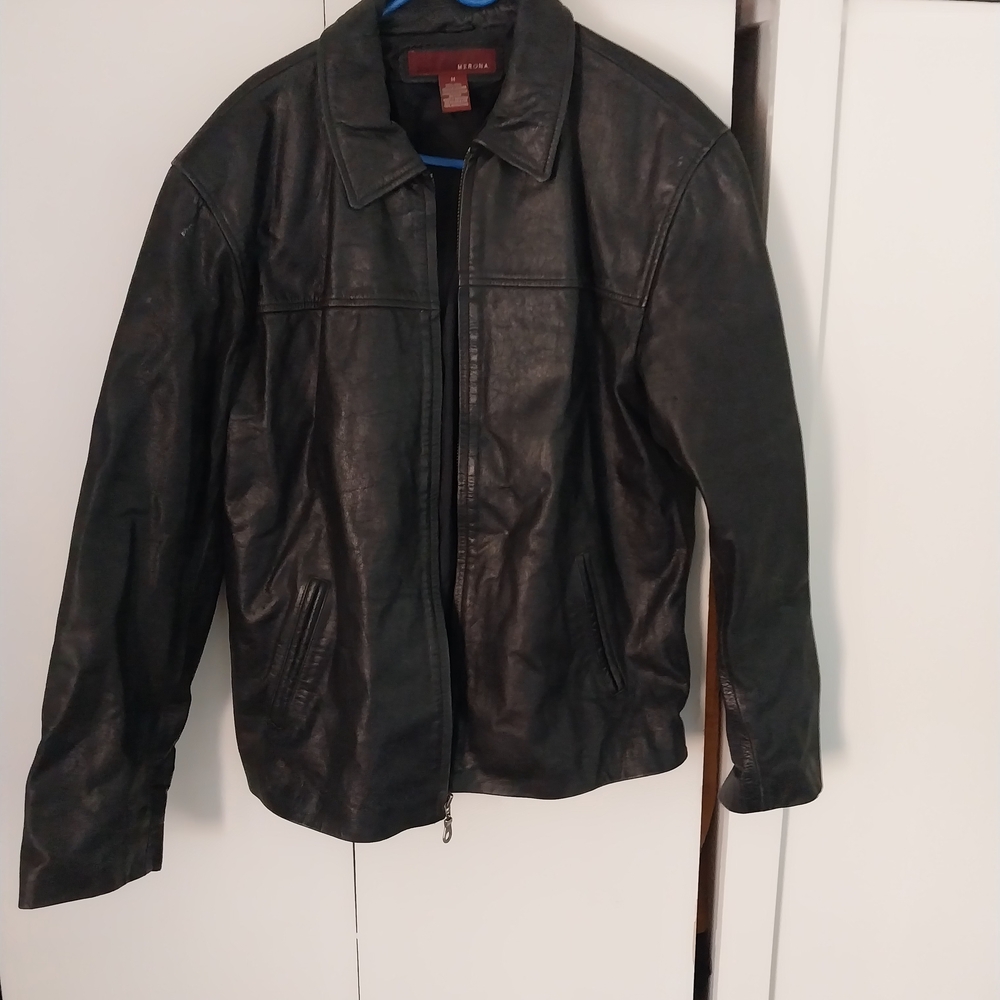 Merona Black Leather Jacket